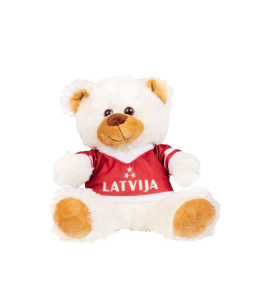 Plīša lācis ar Latvijas fana kreklu un 3 krāsu opcijām